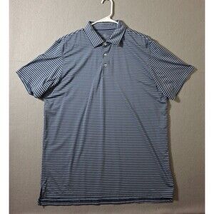 Southern Tide Brrr Mens XL Polo Shirt Blue Striped Short Sleeve Performance Golf